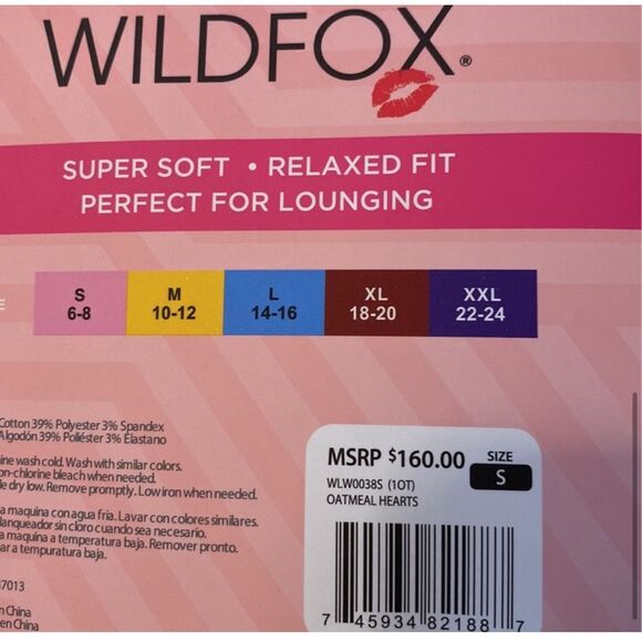 Wildfox Lounge Set Sweatshirt & Shorts Oatmeal Hearts XL NWT$160 - Picture 3 of 7